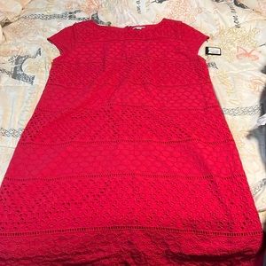 Beautiful Red Shift Dress with Flower details